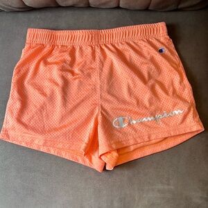 Champion running & basketball shorts, Bright orange, athletic mesh shorts